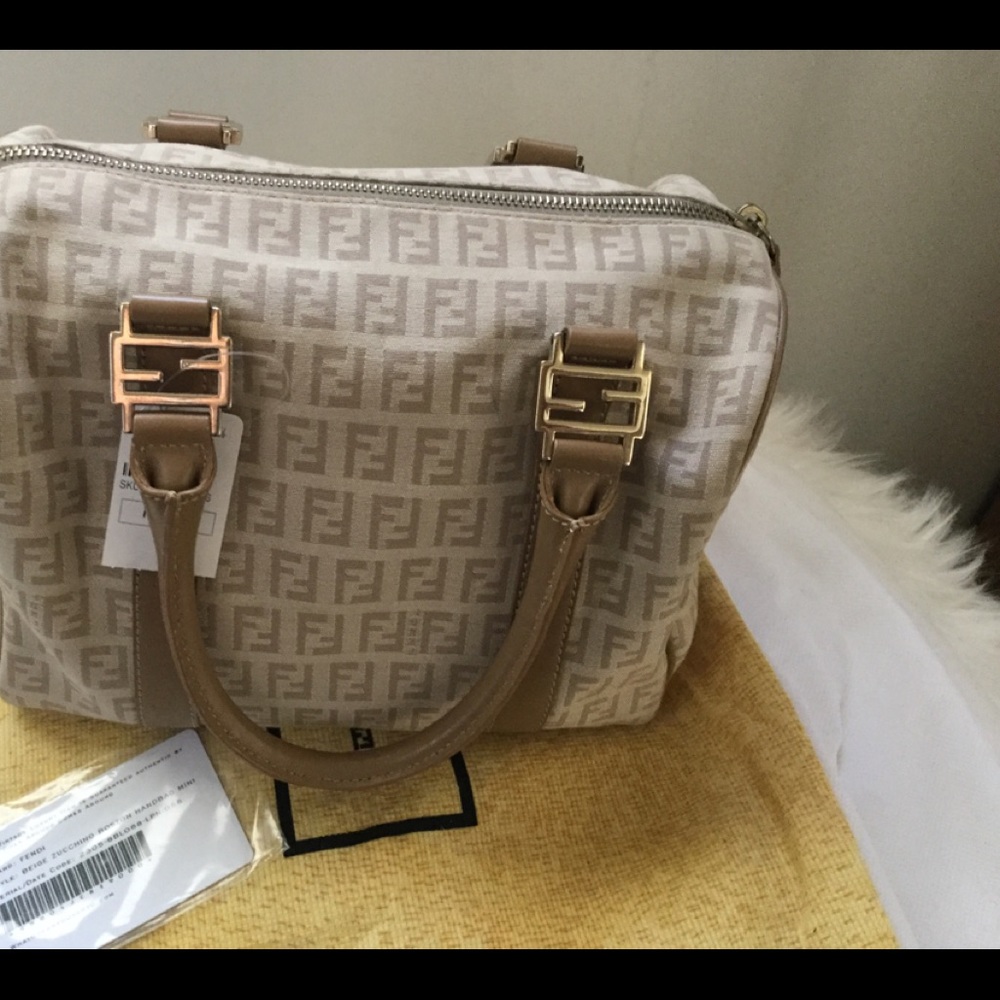 -SOLD- New Authentic Fendi Zucca mini Boston bag - Picture 3 of 14